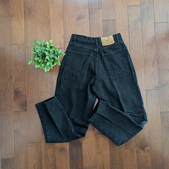RIO BLACK WASH VINTAGE BAGGY BARREL JEANS - Picture 1 of 4